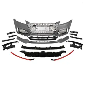 Full Set Front Bumper Assembly for Audi TT upgrade Audi TTRS 2014 2015 2016 2017 2018 Body Kits with Lip/Grille/Fog Light Case
