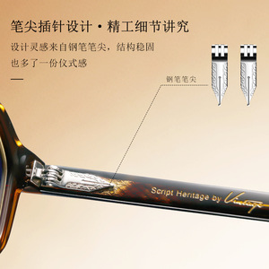 แว่นตาออพติคอลวานด้า F22247 กรอบสี่เหลี่ยมป้องกันแสงสีฟ้าสีน้ำตาลแว่นอ่านหนังสือสำหรับทุกเพศ - Product Image 3