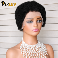 Perruques Courtes Pixie en Cheveux Humains Bouclés Afro, Perruques Pixie Full Lace Couleur Naturelle pour Femmes Noires, Perruques Bob Sans Colle – Prix Usine