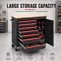 Armoire à outils mobile robuste avec tiroirs roulants, capacité de stockage élevée, personnalisable avec logo, pour centre de service automobile