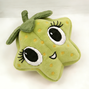Customized Soft fuzzy short pile fruit <b>cushion</b>, plush Yellow dotted <b>star</b> fruit stuffed decor toy - Product Image 2