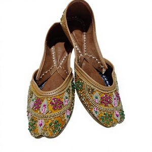 BS INTERNATIONAL Girls Fancy Embroidered <b>Toe</b> Shoes Genuine Leather Indian Traditional Style Fashion Trend Partyware Walking - Product Image 6