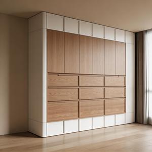 <span class=keywords><strong>Buffet</strong></span> de chambre à coucher moderne en bois de <span class=keywords><strong>style</strong></span> <span class=keywords><strong>oriental</strong></span> avec éclairage LED, 5+ tiroirs, rangement multiple, couleur neutre - Product Image 3