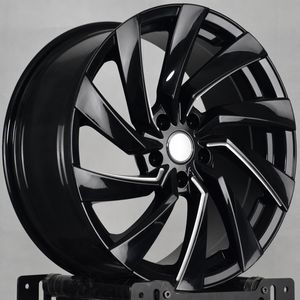 ล้อแม็กซ์อัลลอยด์สีดำขนาด 18 นิ้ว 5x114.3 แบบ Turbine ขนาด 8J ET38-42 พร้อมขอบสีเงิน สำหรับรถยนต์นั่งส่วนบุคคล รุ่น Executive Sedan - Product Image 1