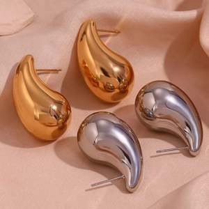 Pendientes de Moda Chapados en Oro de 18k, Acero Inoxidable, Pendientes de Gota de Agua Chapados en Oro de 18k para Mujer, Joyería - Product Image 4
