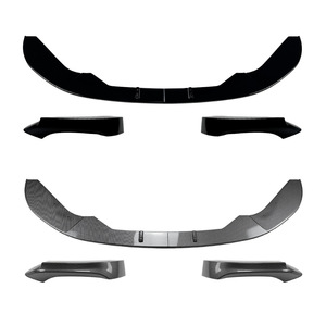Bmw 1 Series F20 F21 Lci M Sport Front Lip Splitter <b>Corner</b> <b>Protector</b> 2015 2019 Piano Black Carbon Fiber Texture PP Material - Product Image 2