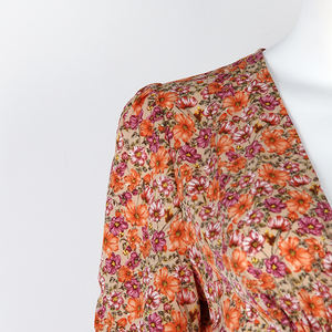 2021 la ropa de primavera moda de verano boho dama de las mujeres floral de manga corta rojo elegante vestidos casuales - Product Image 6