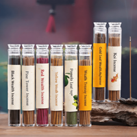 Bâtonnets d'encens au bois de santal 10g, parfum chinois aromatique, tube acrylique en forme de tour de pin, pour l'arôme intérieur de la maison