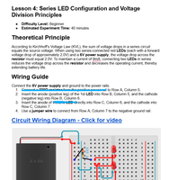 Kit de formation B2B pour expériences scientifiques en physique : Série de circuits et de division de tension avec double LED, démonstrateur de classe
