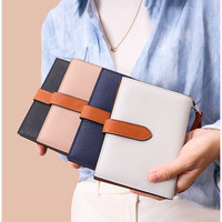 Nouveau Portefeuille Multifonctionnel en Cuir Véritable avec Porte-Cartes, Porte-Passeport, Bracelet RFID et Motif Palmier