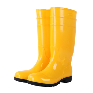 รองเท้าบูทยางกันน้ำสีเหลืองแบบส้นสูงหัวเหล็กสำหรับทำงานในฟาร์ม - Product Image 4