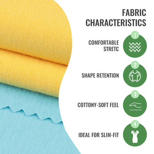 Tissu tricoté jersey simple mélangé TC en coton, polyester et élasthanne teint de haute qualité pour vêtements de travail - Product Image 3
