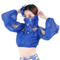 Voile de visage à sequins paon pour danse orientale, masque à franges pour danse indienne et arabe, accessoires de costume de danse orientale pour femmes