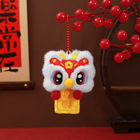 Porte-clés en peluche Danse du Lion Porte-Bonheur Année 2026 du Nouvel An Chinois, Breloque de Sac Mascotte, Attire la Richesse, Cadeau Festif, Vente en Gros