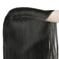 Perruque toupet de base complète en pu pour femmes, accessoire toupet long de couleur marron
