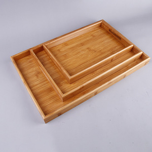 Plateau à thé en bambou plat à deux poignées, nouveau style chinois, pour la maison, l'hôtel, le restaurant, plateaux de service - Product Image 2