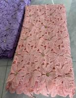 Dentelle en maille 3D avec fleurs brodées et strass pour robe de mariée de style nigérian 2026