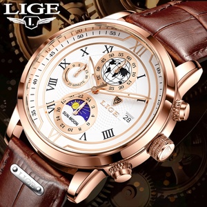 นาฬิกาข้อมือควอตซ์ Lige LG8974 รุ่นใหม่ เรืองแสง สำหรับผู้ชาย กันน้ำ สายหนัง ปี 2022 นาฬิกาผู้ชาย Lige - Product Image 6