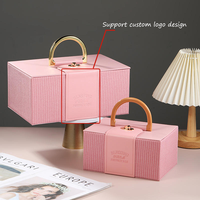 Boîte à dragées de mariage de luxe en cuir de style européen, boîte cadeau pour demoiselle d'honneur avec couvercle à rabat, boîte vide