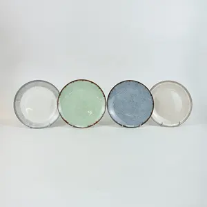 Reactive Glaze Plate Ceramic Plates Different Sizes And Colors Kitchen Tabletop For Wholesale Retail Gift