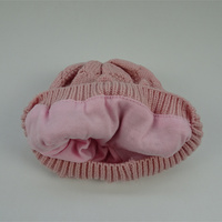 Gorros de Punto para Bebé con Lazo, Algodón Acrílico en el Exterior y Forro de Jersey 100% Algodón, Gorro de Punto Suave y Cálido para Bebés