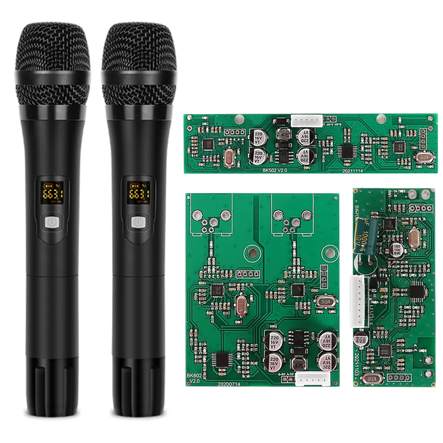 Professional DL-802 Cardioid UHF FM Wireless Microphone Module Noise Cancelling Receiving Board Circuit with Metal Material