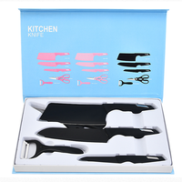 Set de couteaux de cuisine multifonction 7 pièces couteau de chef en acier inoxydable avec boîte cadeau