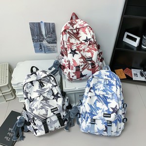 New style street star graffiti schoolbag men's trendy brand middle <b>school</b> high <b>school</b> student <b>backpack</b> women's high-appearance - Product Image 1