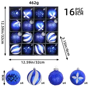 Freehand Painting Colored Plastic Shatterproof Xmas Baubles Set Christmas Ball Ornaments