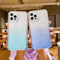 Coque de téléphone portable personnalisable TPU cellule colorée dégradé paillettes époxy non jaunissant pour iphone 16 Pro Max 15 14 Plus 13