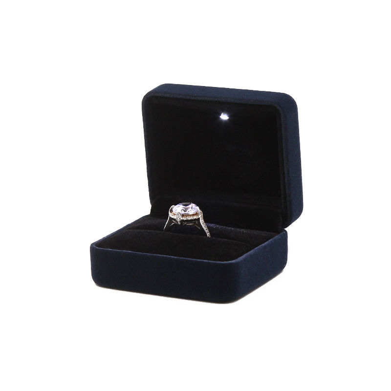 Caja de anillo azul