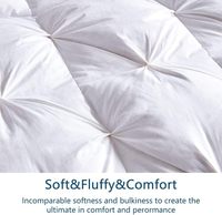 Couette en duvet de plumes d'oie à plis froncés, tissu en coton, couette de qualité supérieure pour hôtel toute saison, insert de couette en duvet de plumes d'oie