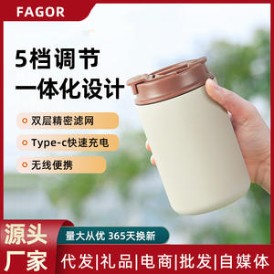 เครื่องบดกาแฟแบบพกพาฟาโกรพลาสติกสีขาวขนาดเล็ก 500 มล. เครื่องชงกาแฟแบบแมนนวล - Product Image 5