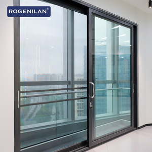Puertas Corredizas de Patio para Exteriores con Aislamiento Térmico, de Vidrio Templado con Revestimiento de Aluminio Negro Rogenilan, Montadas en Riel, para Casas - Product Image 3