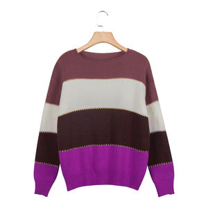 Moda <span class=keywords><strong>Donna</strong></span> di Strada di Usura Manica Lunga Maglione Combinazione di Colori Della Banda <span class=keywords><strong>Donna</strong></span> Maglione - Product Image 5