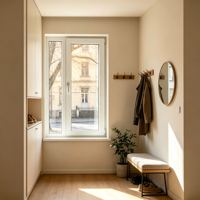Ventana Abatible de UPVC de Gran Apertura y Ventilación Máxima para Extensión de Terraza, Ángulo de Apertura Ajustable