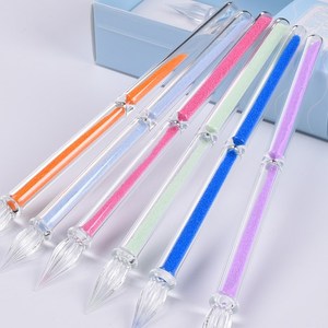 2025 Unique fait à la main sablier verre Dip stylo <span class=keywords><strong>calligraphie</strong></span> stylo à encre écrire en douceur Art fournitures ensemble pour les débutants - Product Image 4