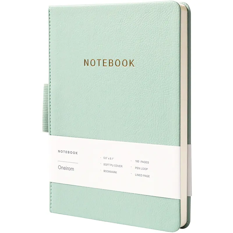 Custom Notitieboek Dagboek Journal Papeleria Hardcover Pu Leer Notebook Met Pen Lus Bladwijzer