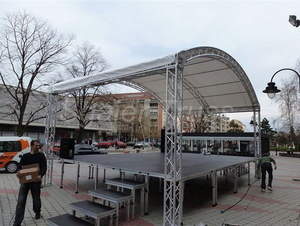 Sistema de armazón de techo de aleación de aluminio, armazón de techo de aluminio con pernos de escenario, armazón de iluminación para conciertos, escenario móvil para conciertos - Product Image 6