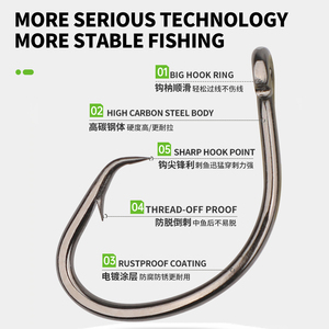 New OEM 8091 Mutsu Vòng Tròn Cá mập móc tự tử móc sâu biển thuyền đánh cá cá ngừ cá mú thuyền câu cá móc cho biển sâu - Product Image 6