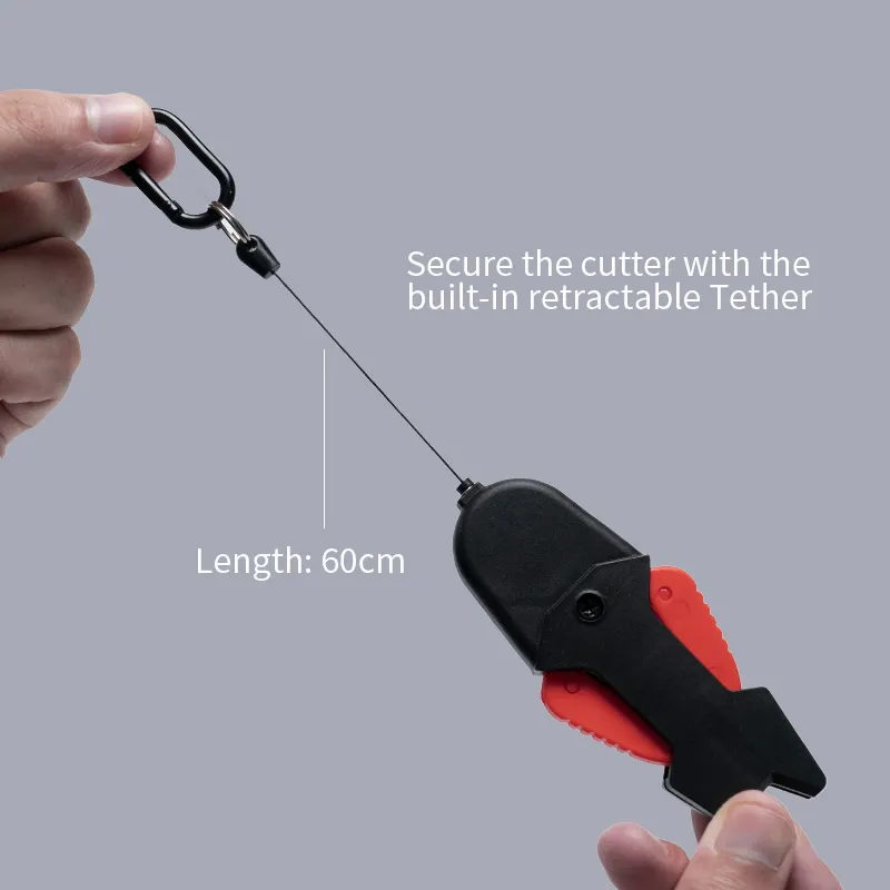 MIDDIA Portable Fish Snip Cutter 1 inch Retractable Serrated Ceramic Braid Scissors Ceramic Fishing Line Cutter