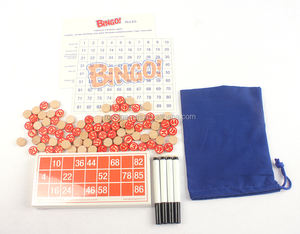 Planche de numéros en bois personnalisée, jeu de <span class=keywords><strong>loto</strong></span> de bingo avec 90 numéros en bois 36 cartes de bingo à essuyer 4 stylos - Product Image 3