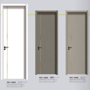 Porte d'entrée intérieure de chambre à coucher moderne en bois massif imperméable avec des caractéristiques insonorisées et antivol - Product Image 2