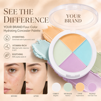 Palette de correcteurs hydratants et imperméables quatre couleurs en gros pour le maquillage quotidien, marque privée