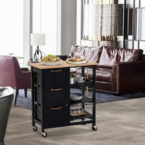 Combohome รถเข็นเก็บ<span class=keywords><strong>ของ</strong></span>ขนาดใหญ่พกพาเคลื่อนย้ายได้, รถเข็นอเนกประสงค์ทำจาก<span class=keywords><strong>ไม้ไผ่</strong></span>ใช้ในห้องครัว - Product Image 3