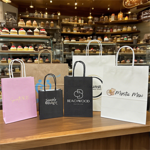 Free Sample Custom Eco-Friendly Handmade Flexo Printed Prevent Grease Kraft Paper <b>Bags</b> with Your Own Logo for Gift - Product Image 2