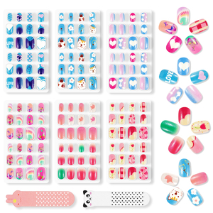 Aliver 144Pcs 6 Pack Presse sur les Ongles pour Enfants Enfants Acrylique Faux Ongles Arc-En-Bonbons Collection Éléments Ongles - Product Image 2