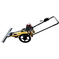 Cortacésped de gasolina de empuje manual, cortacésped de trituración de malezas para huerto, cortacésped de plantación de pastos
