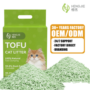Hengjie Ücretsiz Numuneler ODM OEM Toplu Tedarik Mevcut Hızlı Topaklanan %100 Doğal Bitki Bazlı Tofu Kedi Kumu - Product Image 3