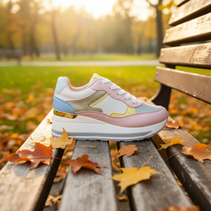 2026 Classic Chunky Platform Sneakers <strong>Women</strong> <strong>Glitter</strong> Color Block Light Weight Slip Resistant Fashion Casual Athletic <strong>Trainers</strong> - Product Image 1